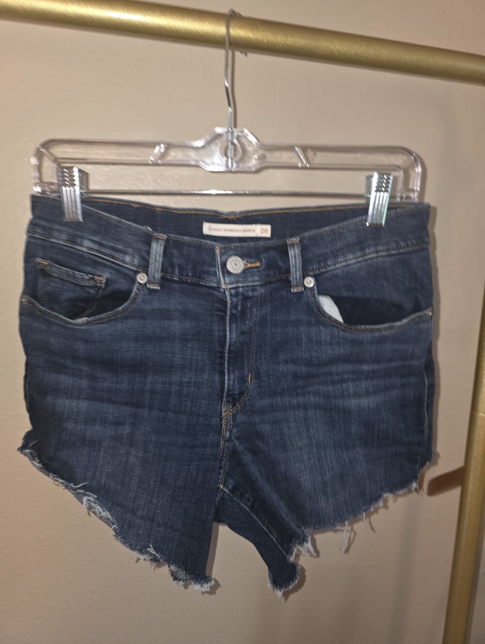 Levis Shorts Womens 28 Blue Denim Classic Bermuda Shorts